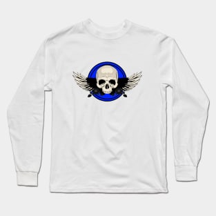 Wing Skull - BLUE Long Sleeve T-Shirt